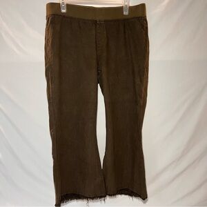 Wearable Linen Women’s Crop Pants Size XL - Olive Green